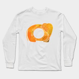 Orange minimalist elephant Long Sleeve T-Shirt